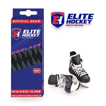 Elite Hockey gewachste Hockey-Schnürsenkel schwarz