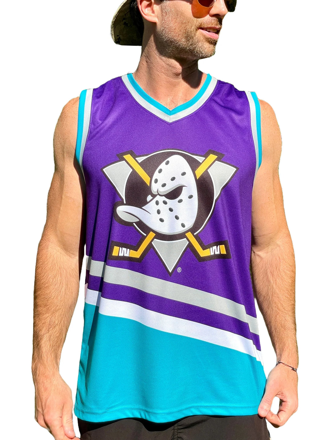 NHL Anaheim Ducks Lilla Retro Hockey Singlet for menn