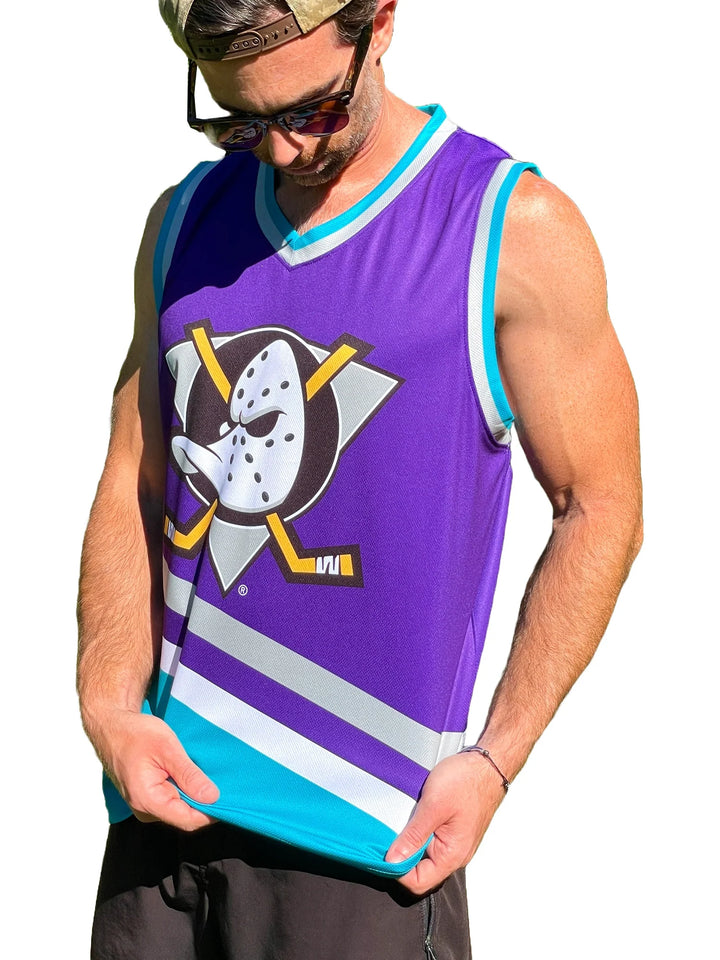 NHL Anaheim Ducks Lilla Retro Hockey Singlet for menn