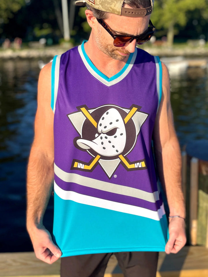 NHL Anaheim Ducks Lilla Retro Hockey Singlet for menn