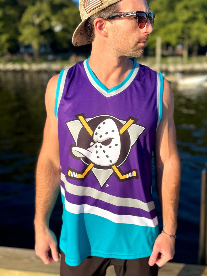 NHL Anaheim Ducks Lilla Retro Hockey Singlet for menn
