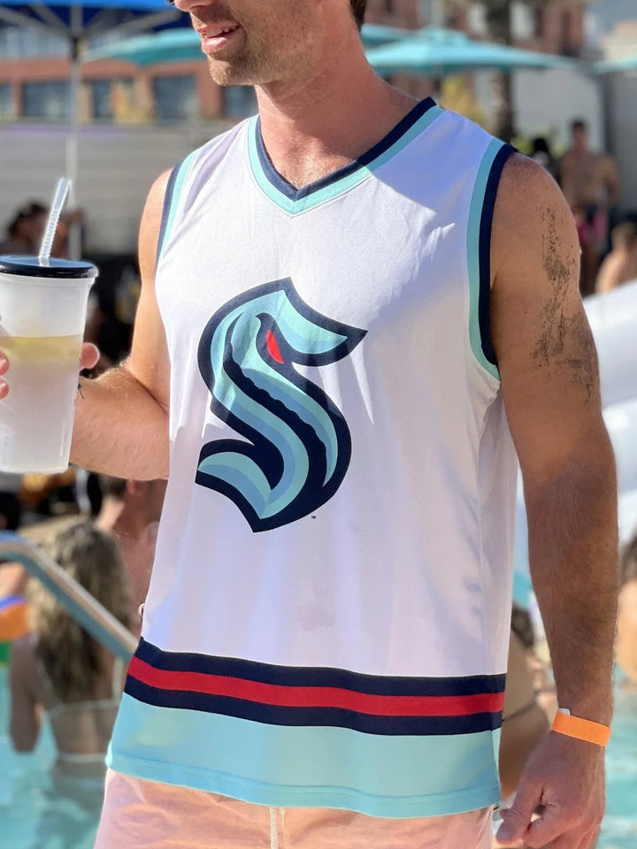 NHL Seattle Kraken Hvit Hockey Singlet for menn